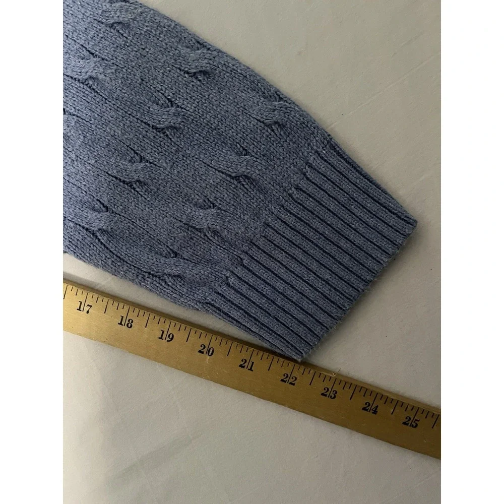 Polo Ralph Lauren 100% Silk Cableknit Sweater Men's 3XLT Periwinkle Blue Preppy